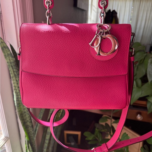 Dior Fuchsia Leather Top-Handle Satchel with Silver Hardware - Picture 2 of 5